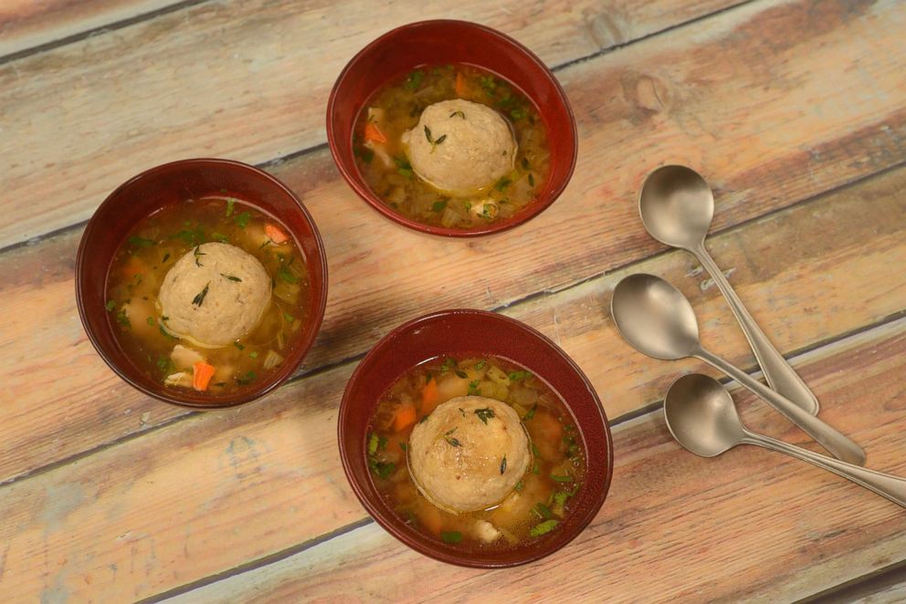 PHOTO: Chicken soup with matzo balls.
