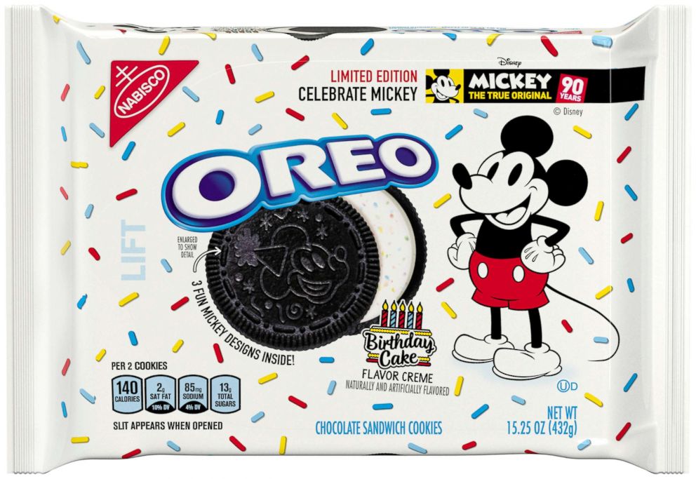 PHOTO: Oreo teamed up with Disney to make birthday cake-flavored cookies for Mickey's 90th birthday 