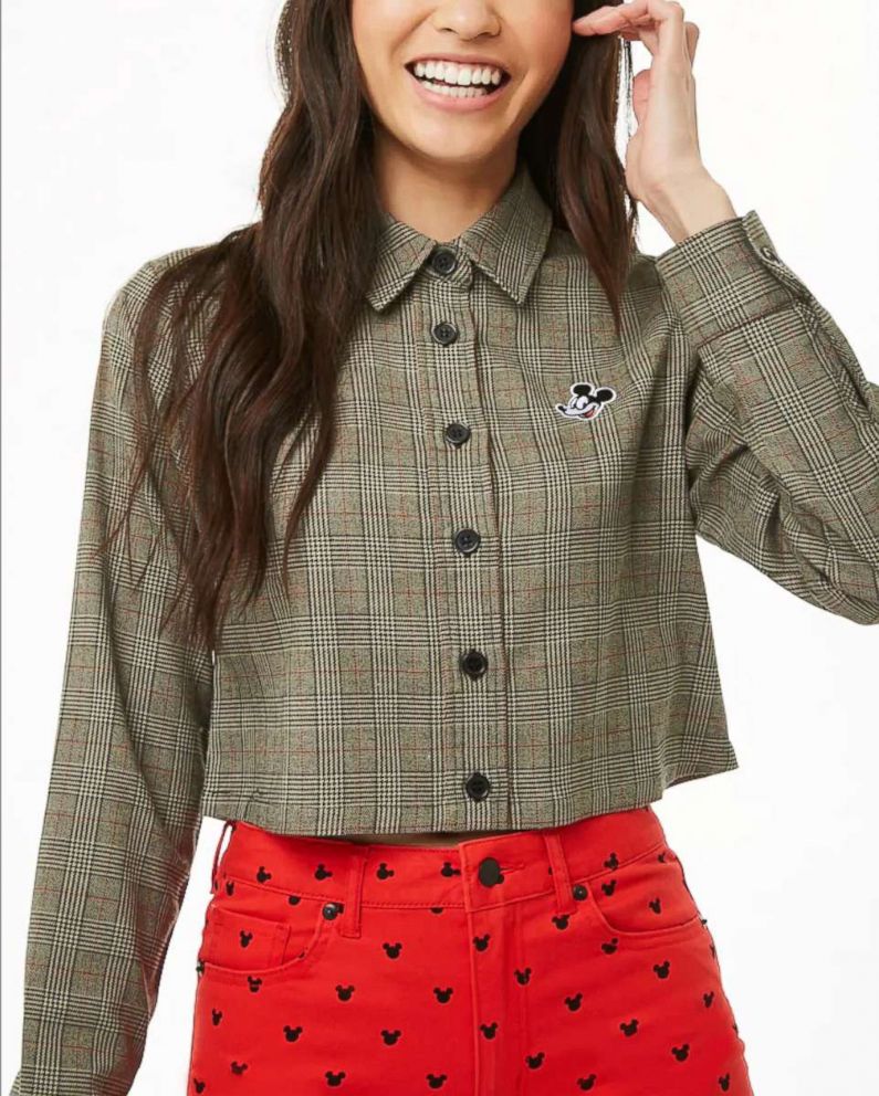 PHOTO: This plaid cropped Mickey shirt from Forever 21's Mickey The True Original collection is perfect for the fall!