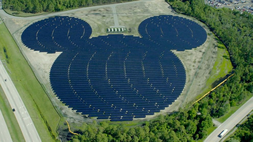 PHOTO: Disney unveiled its Mickey Mouse-shaped solar facility in 2016.