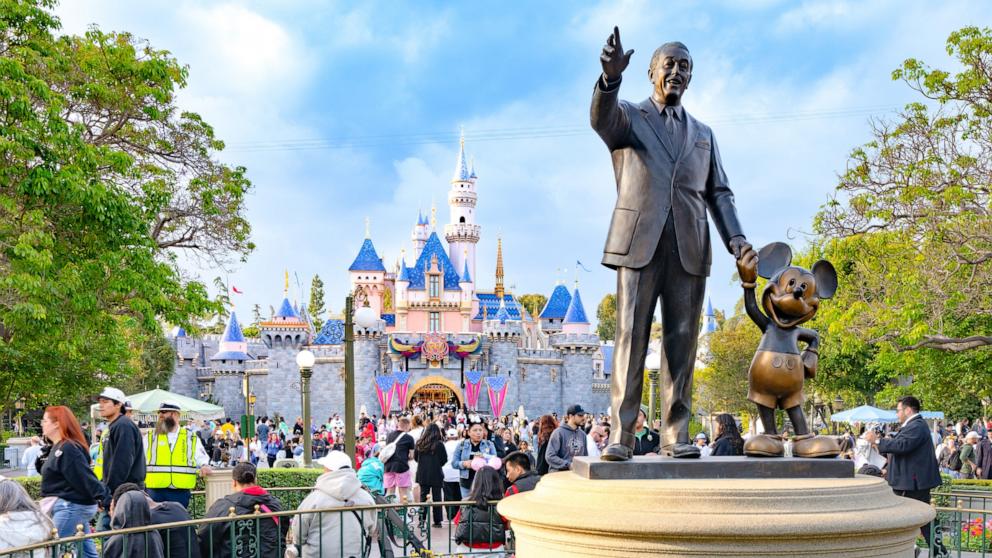 PHOTO: The Walt Disney 'Partners' statue is shown at Disneyland during its 70th Celebration on May 17, 2025, in Anaheim, Calif.