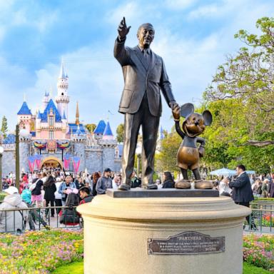 PHOTO: The Walt Disney 'Partners' statue is shown at Disneyland during its 70th Celebration on May 17, 2025, in Anaheim, Calif.