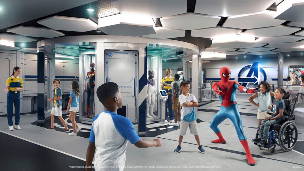 PHOTO: The Marvel Super Hero Academy will be a kids play area aboard the Disney Wish cruise.