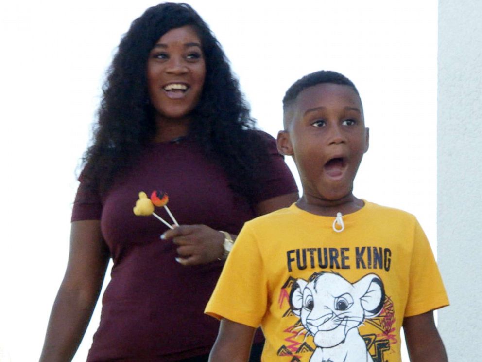 PHOTO: Jermaine Bell is surprised with a Disney vacation on Good Morning America on his birthday after he had helped feed about 100 Hurricane Dorian evacuees in South Carolina.