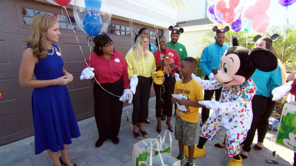 PHOTO: Jermaine Bell is surprised with a Disney vacation on "Good Morning America" on his birthday after he had helped feed about 100 Hurricane Dorian evacuees in South Carolina.