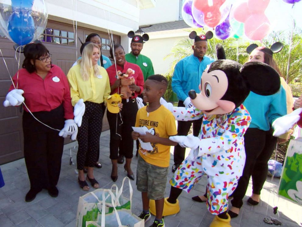 PHOTO: Jermaine Bell is surprised with a Disney vacation on Good Morning America on his birthday after he had helped feed about 100 Hurricane Dorian evacuees in South Carolina.