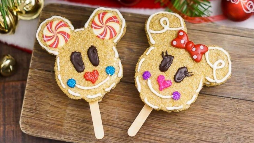 Gingerbread Mickey and Minnie Crispy Treats for Holidays at Disneyland Resort.