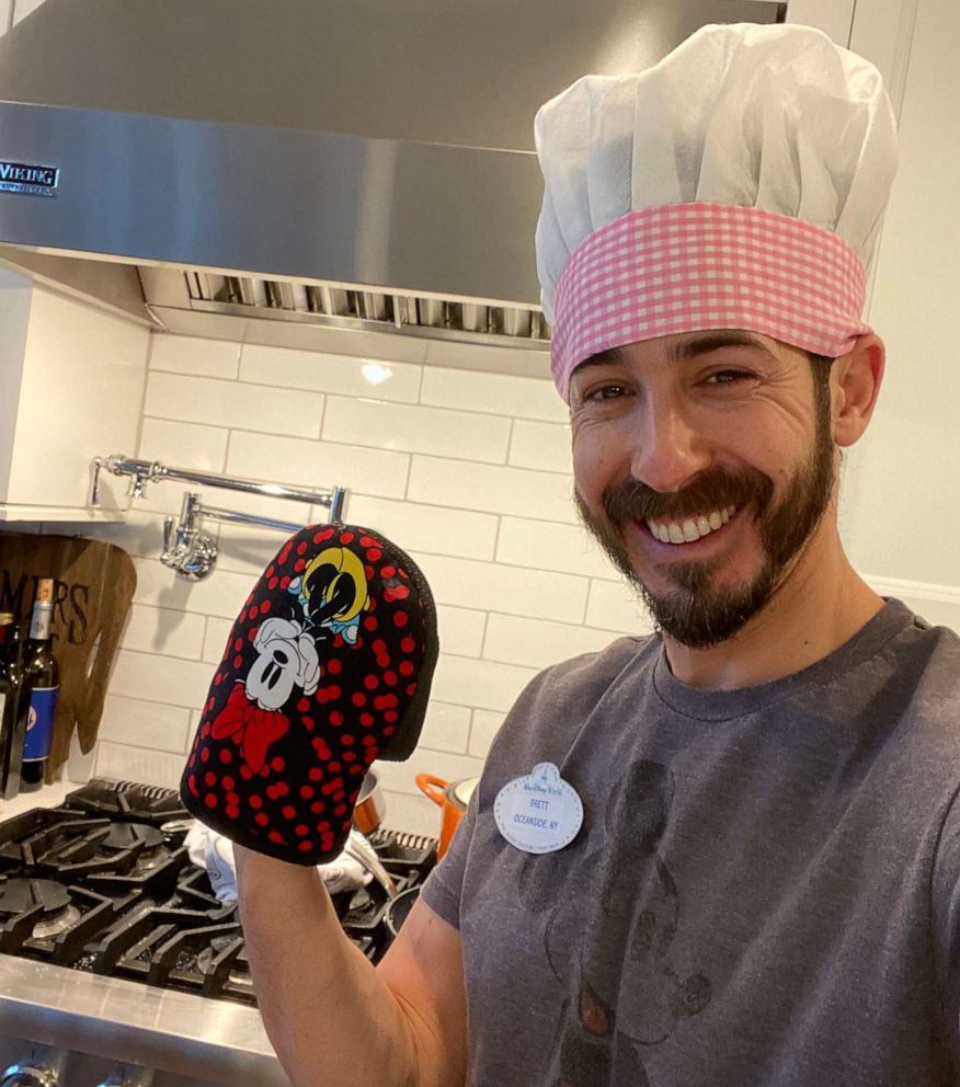 PHOTO: Brett Gubenko from Long Island, N.Y., participates in Disney-themed activities at home with his family after their Disney World vacation was canceled due to coronavirus.