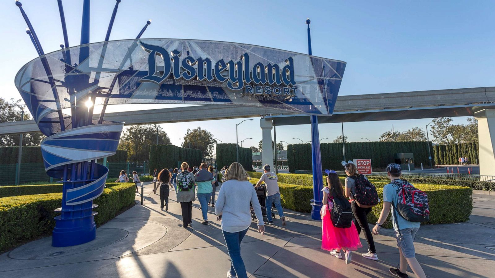 PHOTO: Visitors attend Disneyland Park on February 25, 2020 in Anaheim, California.