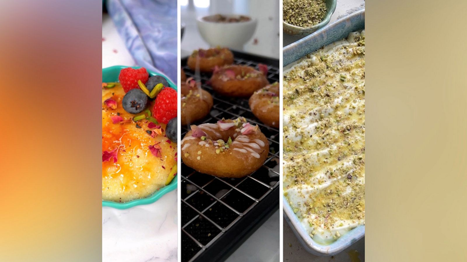 PHOTO: 3 fusion desserts perfect for your Diwali celebration: phirni brulee, gulab jamun donuts, and saffron pistachio tiramisu.