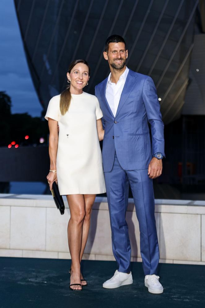 PHOTO: Jelena Djokovic and Novak Djokovic attend The Prelude To The Olympics, on July 25, 2024, in Paris.