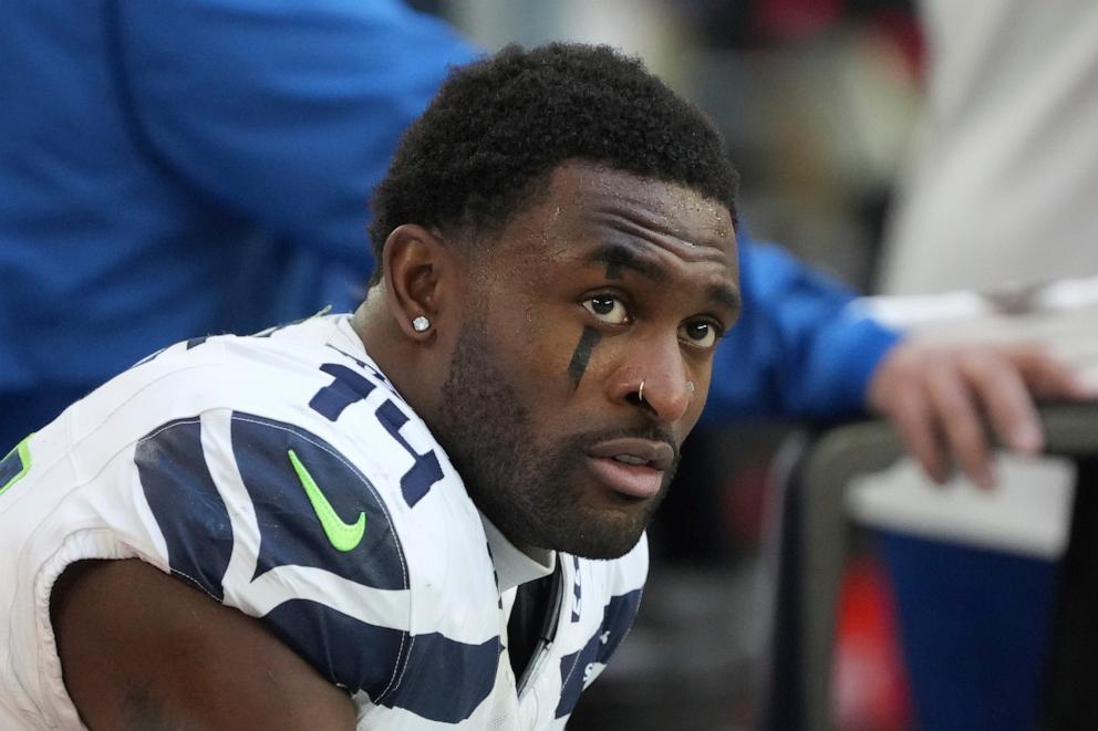 PHOTO: Seattle Seahawks wide receiver DK Metcalf before an NFL football game against the Arizona Cardinals, Dec. 8, 2024, in Glendale, Ariz. 