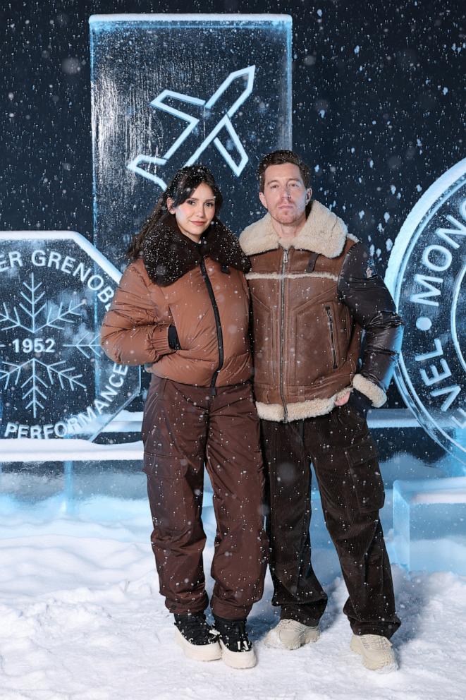 PHOTO: Nina Dobrev and Shaun White attend the Moncler Grenoble Fall/Winter 2025 Show on March 15, 2025 in Courchevel, France.