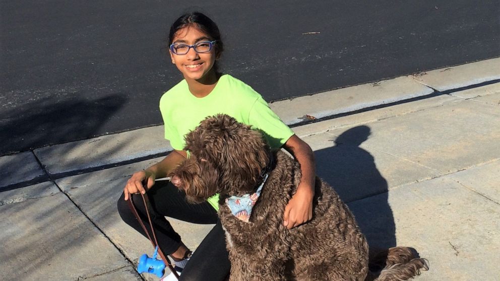 PHOTO: Meena Kumar, 14, has raised over $14,000 for Muttville Senior Dog Rescue in California.