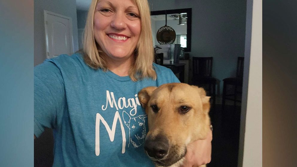 PHOTO: Melanie Gilzene adopted Magic, a German shepherd mix, on Aug.10, 2023 from the Kentucky Humane Society.