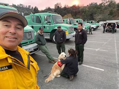 Retired fireman delivers hope to LA fire victims, 1st responders with therapy dog