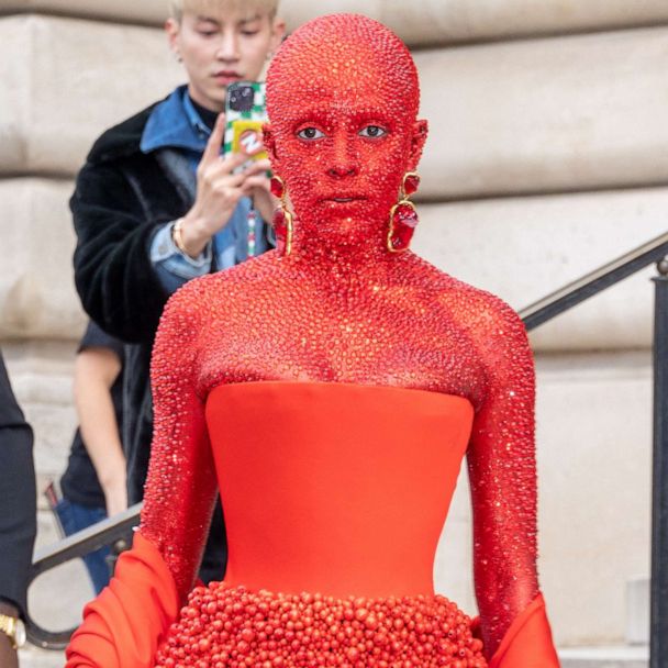 Doja Cat covered in 30,000 red crystals for Schiaparelli's Paris Fashion  Week show