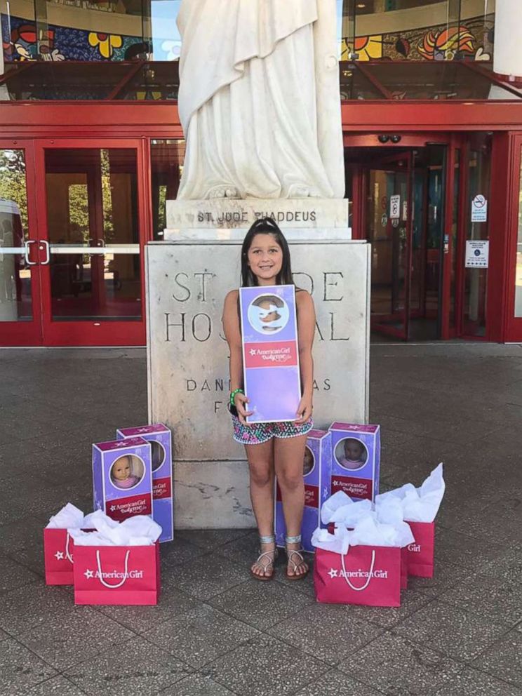 PHOTO: Bella Fricker, 11, of Georgia, runs her own non profit to raise money for dolls to give to children who are fighting cancer.