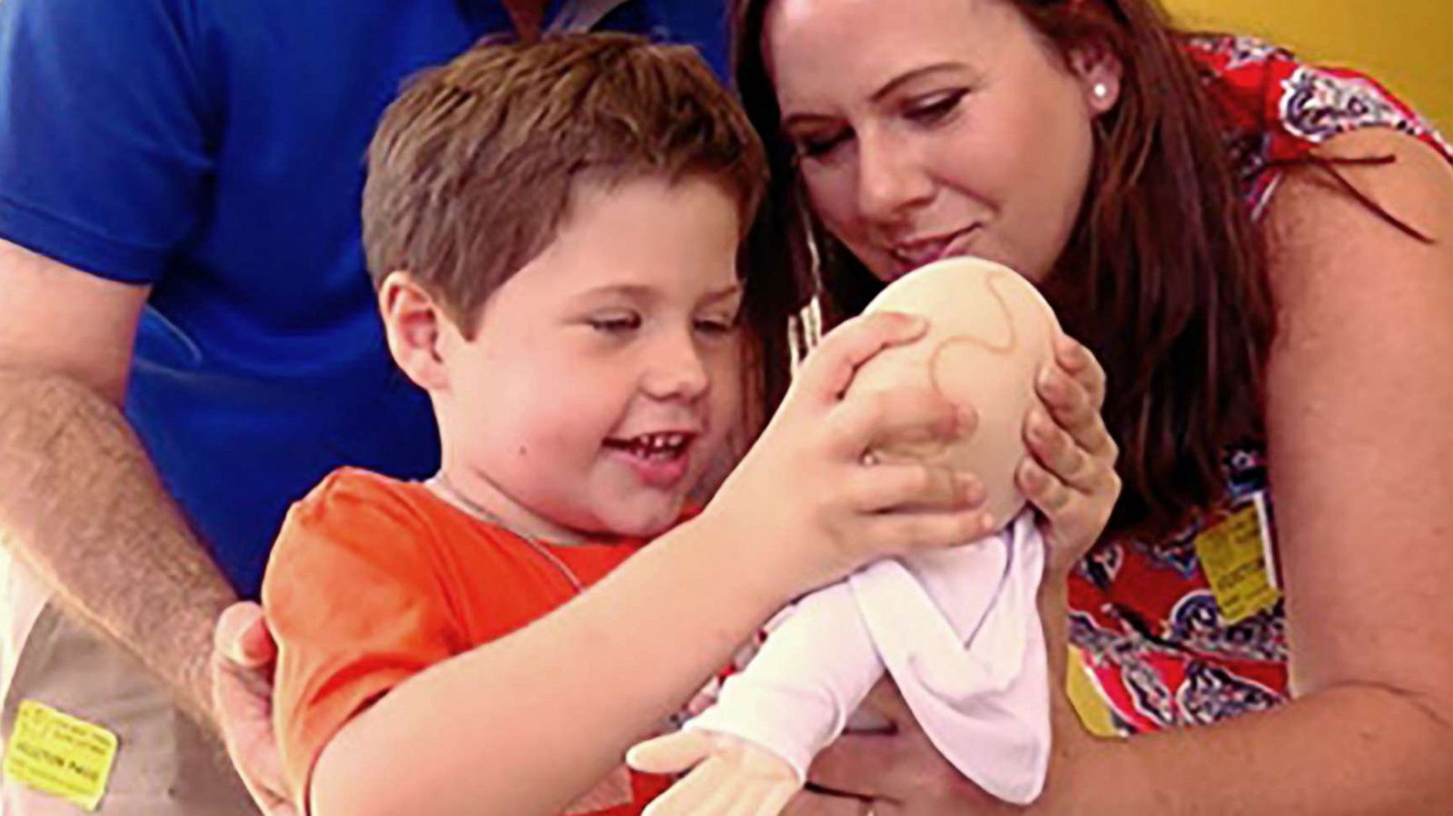 PHOTO: Payton Haynes, 5, was surprised with a doll that looks just like him.