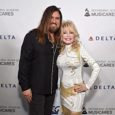 PHOTO: In this Feb. 8, 2019, file photo, Billy Ray Cyrus and Dolly Parton attend MusiCares Person of the Year honoring Dolly Parton at Los Angeles Convention Center in Los Angeles.