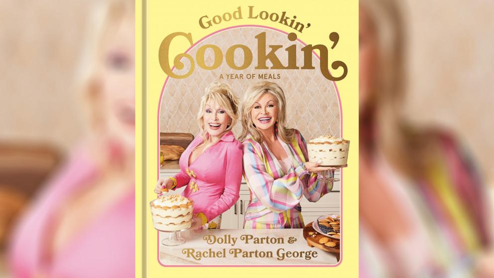 PHOTO: Dolly Parton and her sister Rachel Parton George unveiled the cover of their joint cookbook, "Good Lookin' Cookin'."