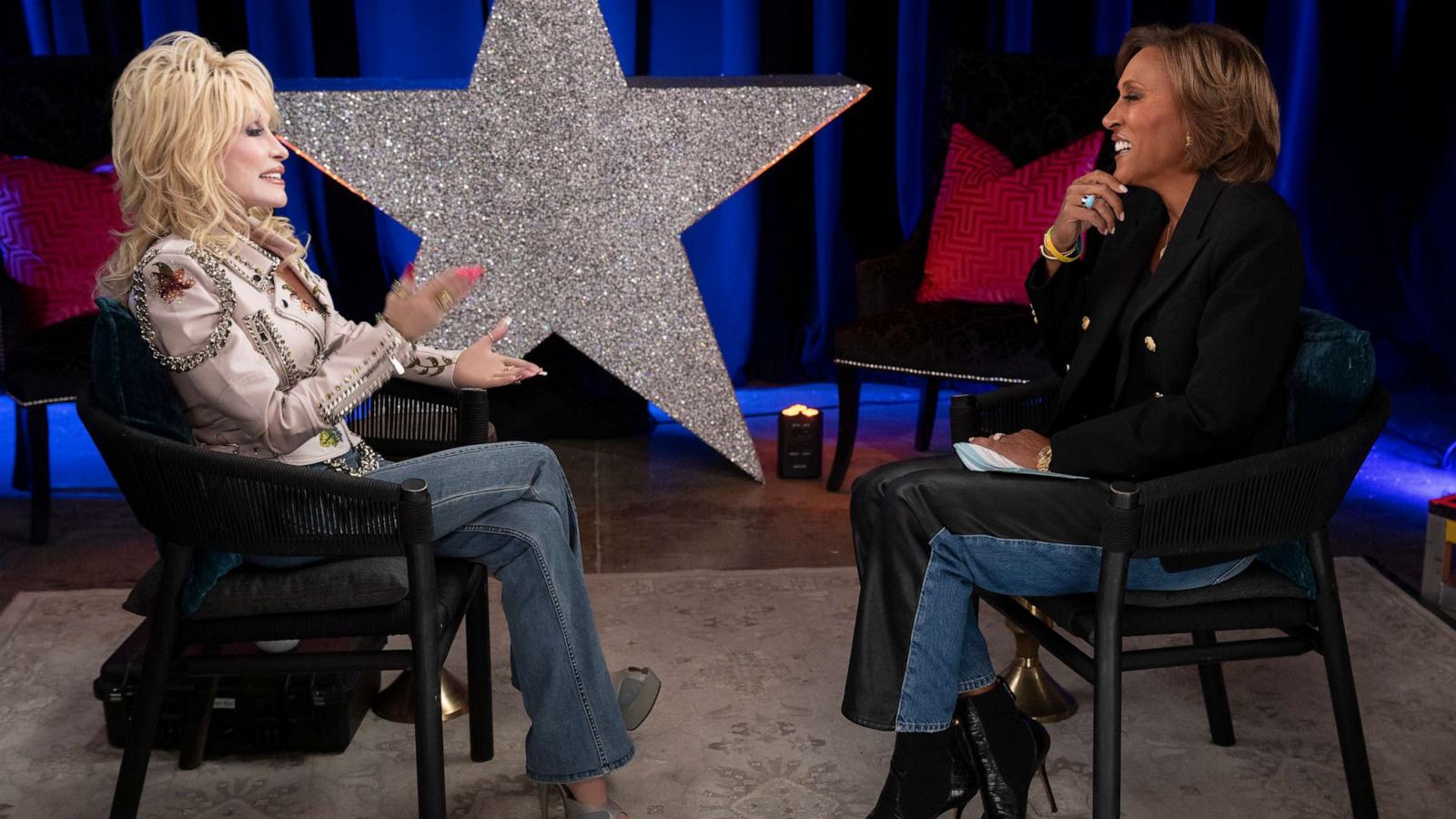 PHOTO: Dolly Parton and Robin Roberts appear in this image from their interview together.