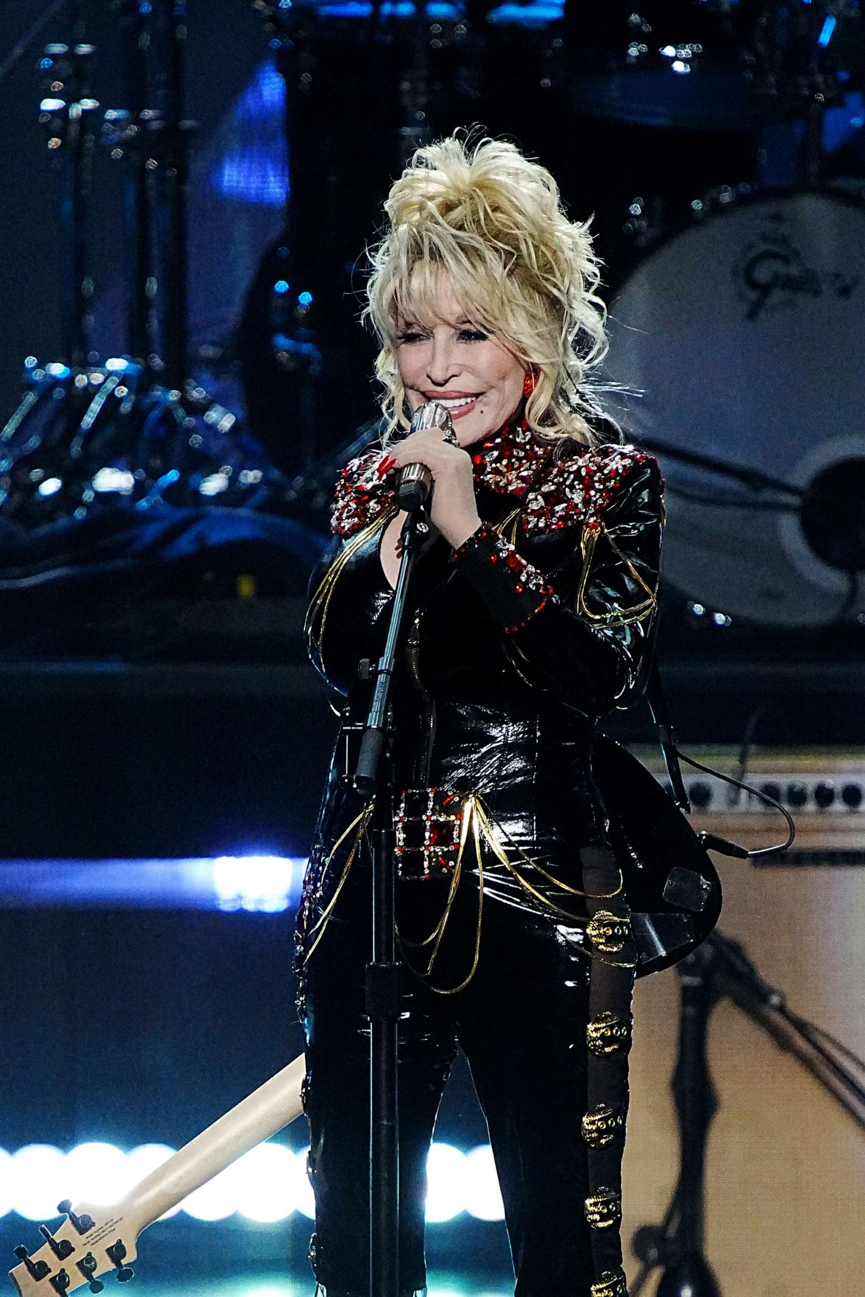 PHOTO: In this Nov. 5, 2022, file photo, Dolly Parton performs on stage during the 37th Annual Rock & Roll Hall Of Fame Induction Ceremony at Microsoft Theater in Los Angeles.