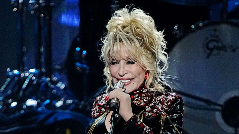 PHOTO: In this Nov. 5, 2022, file photo, Dolly Parton performs on stage during the 37th Annual Rock & Roll Hall Of Fame Induction Ceremony at Microsoft Theater in Los Angeles.