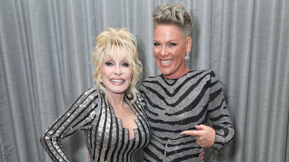 PHOTO: Dolly Parton and P!nk attend the 37th Annual Rock & Roll Hall of Fame Induction Ceremony at Microsoft Theater, Nov. 5, 2022, in Los Angeles.