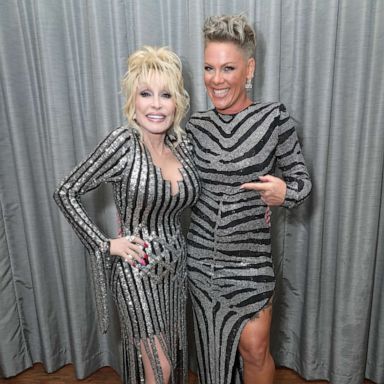 PHOTO: Dolly Parton and P!nk attend the 37th Annual Rock & Roll Hall of Fame Induction Ceremony at Microsoft Theater, Nov. 5, 2022, in Los Angeles.