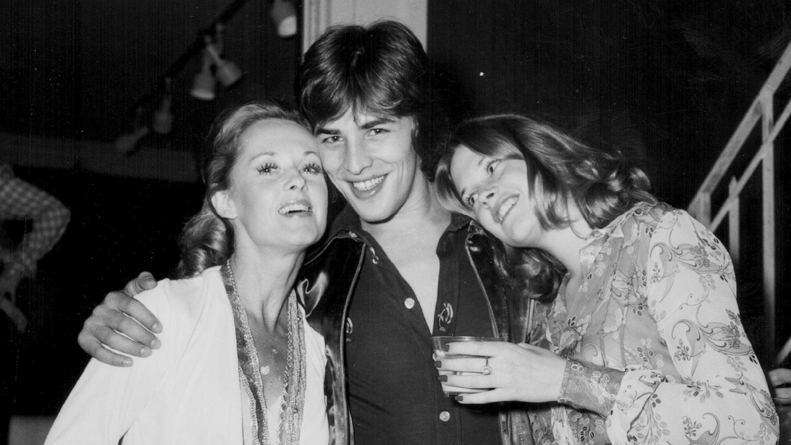 PHOTO: In this Oct. 26, 1973, file photo, actress Melanie Griffith is shown with her boyfriend, actor Don Johnson, and her mother, actress Tippi Hedren, attending a party in California.