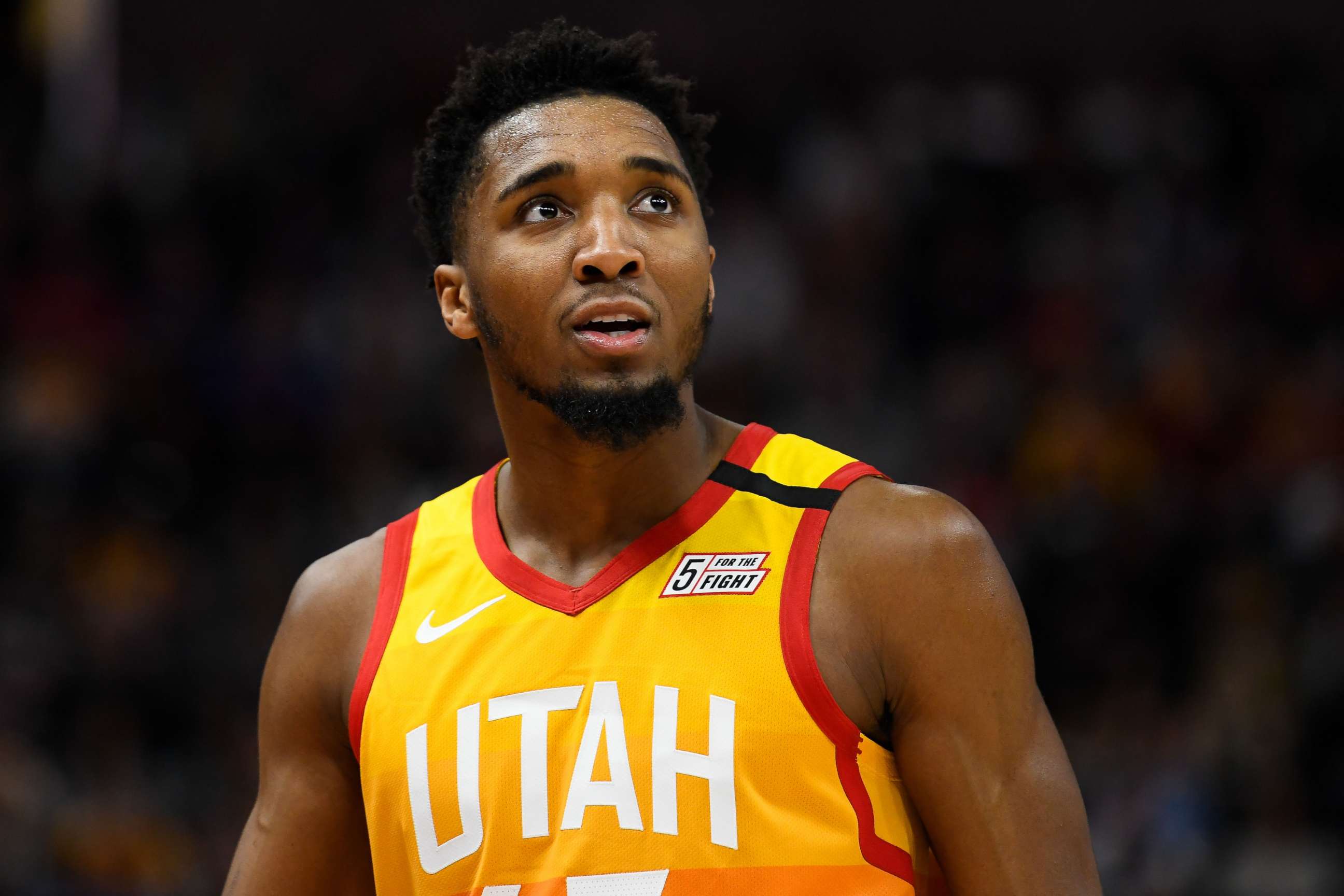 PHOTO: Donovan Mitchell of the Utah Jazz during a game against the Toronto Raptors at Vivint Smart Home Arena on March 9, 2020 in Salt Lake City, Utah.
