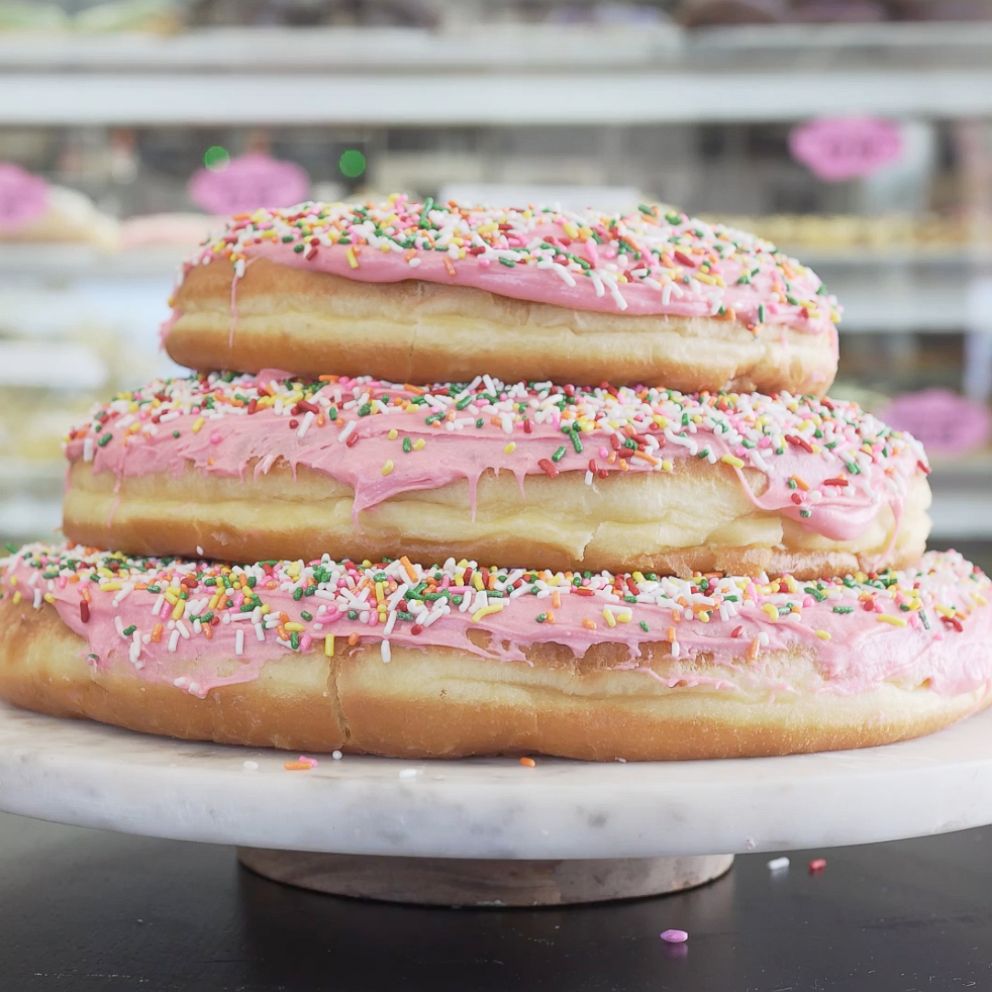 VIDEO: This bakery's massive donut towers are bound to make your mouth water