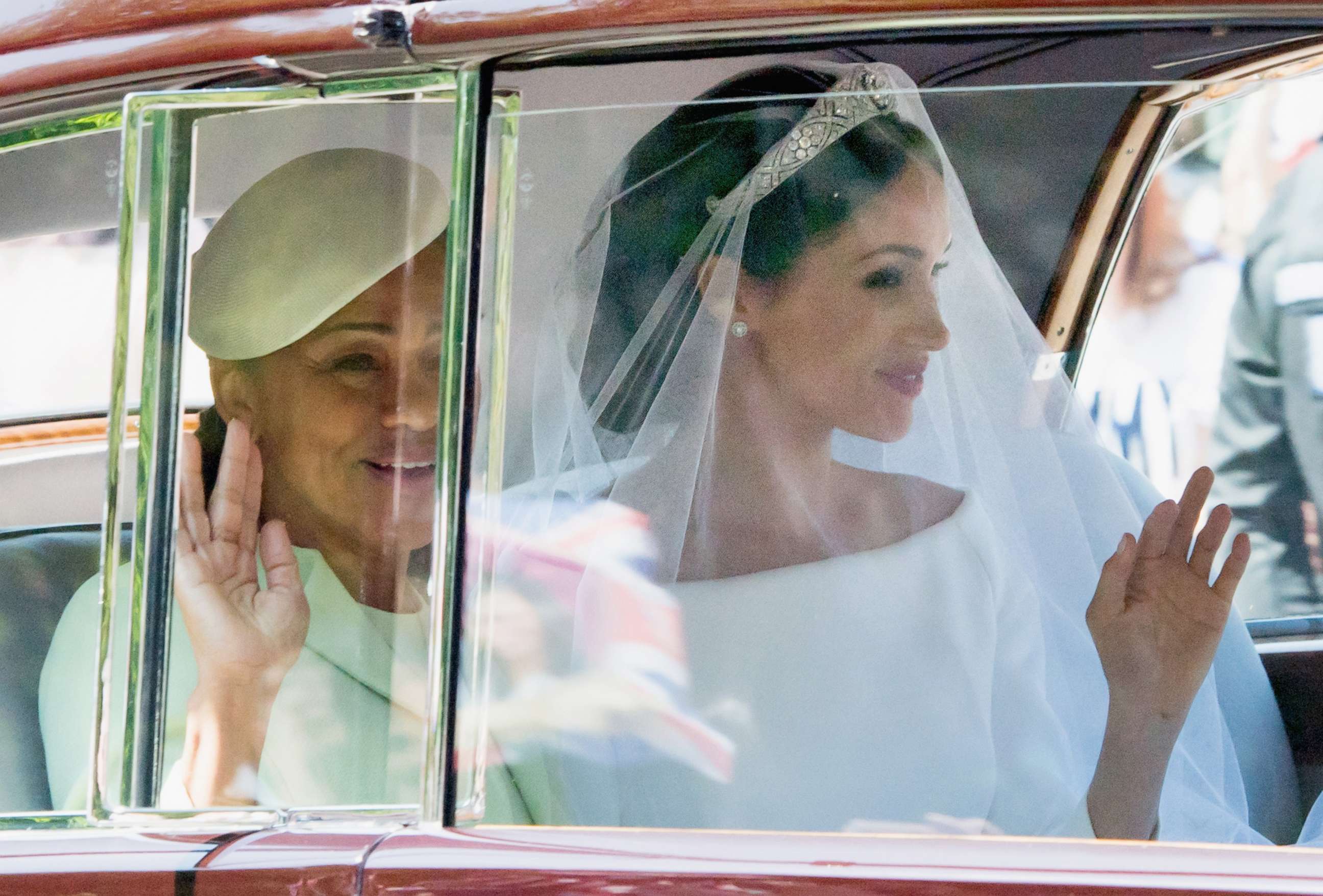 PHOTO: Doria Ragland  and Meghan Markle at Windsor Castle ahead of her wedding to Prince Harry on May 19, 2018 in Windsor, England.