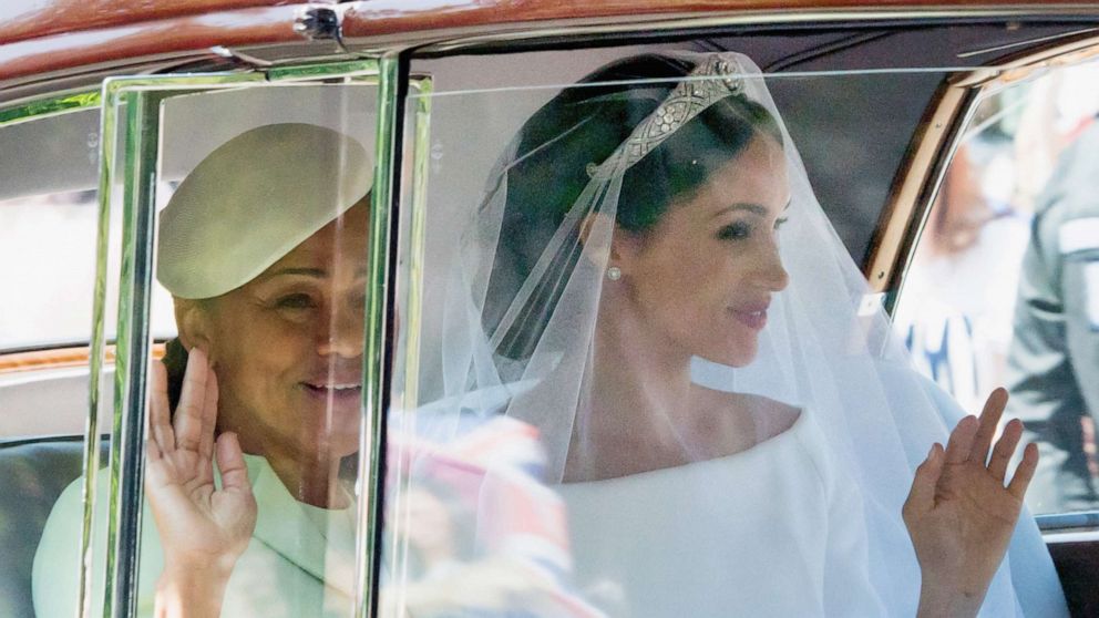 PHOTO: Doria Ragland and Meghan Markle at Windsor Castle ahead of her wedding to Prince Harry on May 19, 2018 in Windsor, England.