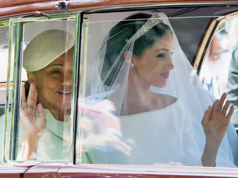 PHOTO: Doria Ragland and Meghan Markle at Windsor Castle ahead of her wedding to Prince Harry on May 19, 2018 in Windsor, England.