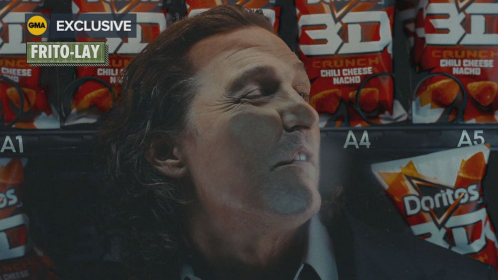 PHOTO: Matthew McConaughey appears in the new Doritos 3D Crunch commercial airing during the Superbowl LV on Feb. 7, 2021.