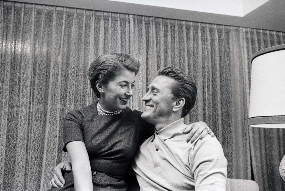 PHOTO: Actor Kirk Douglas and his wife, Anna after his nomination for an Academy Award by the Motion Picture industry, Feb. 18th, 1957.