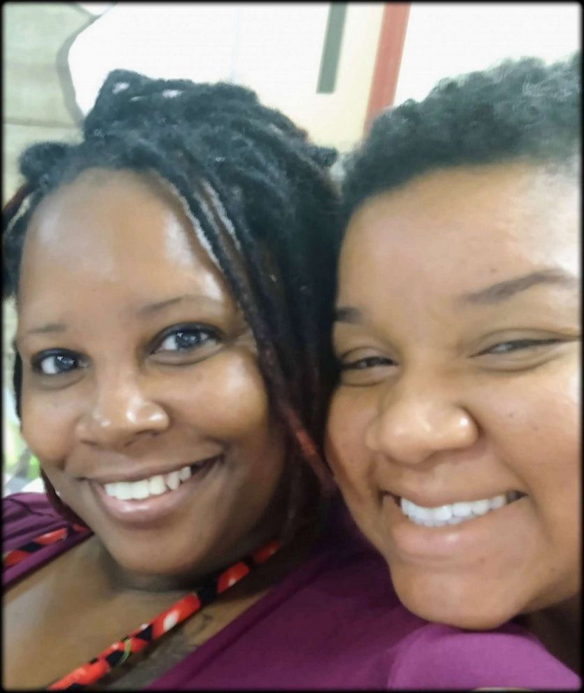 PHOTO: Raymonda Reynolds and Iva Michelle Blackburn are both doulas in Buffalo, New York. They recently teamed up to guide a couple through an unexpected home birth via video call.