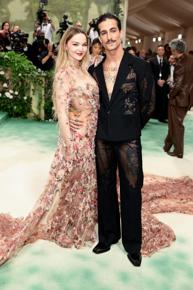 PHOTO: (L-R) Dove Cameron and Damiano David attend The 2024 Met Gala Celebrating "Sleeping Beauties: Reawakening Fashion" at The Metropolitan Museum of Art on May 06, 2024 in New York City. 