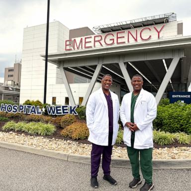 PHOTO: Twin brothers Drs. Travan Jasper and Travis Jasper returned to their hometown of Richmond, Virginia, to lead the emergency department at HCA Healthcare's Chippenham Hospital.