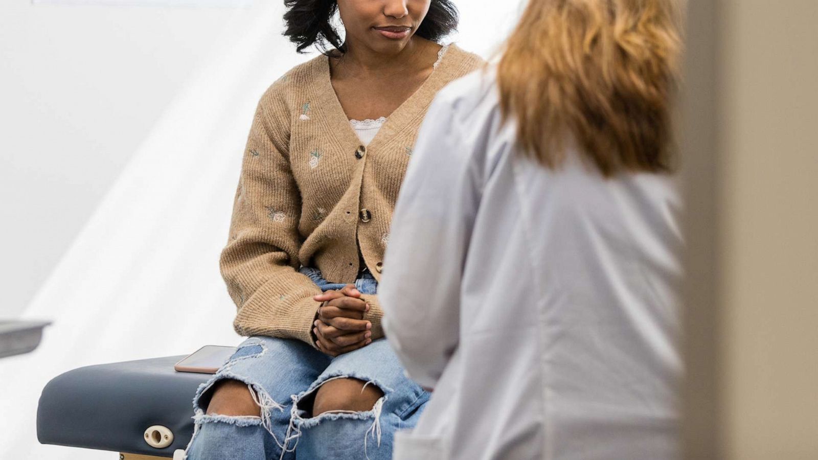 PHOTO: A woman is seen here in an undated stock photo in a doctor's office.