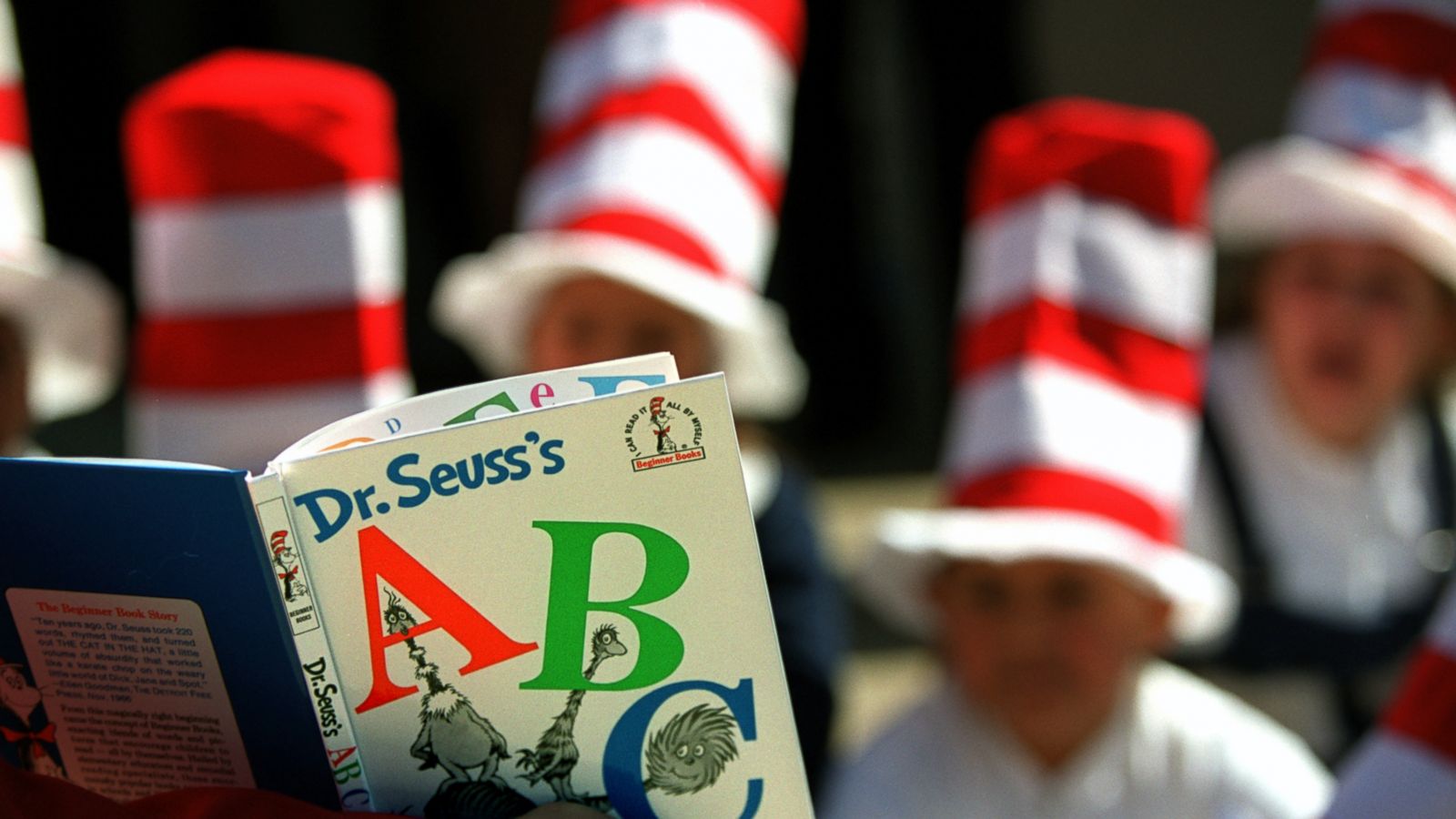 PHOTO: An adult that came to Van Nuys Elementary School and reads to kids from various Dr. Suess books in honor of Dr. Suess's birthday, and as a kickoff to Read Across America Week.