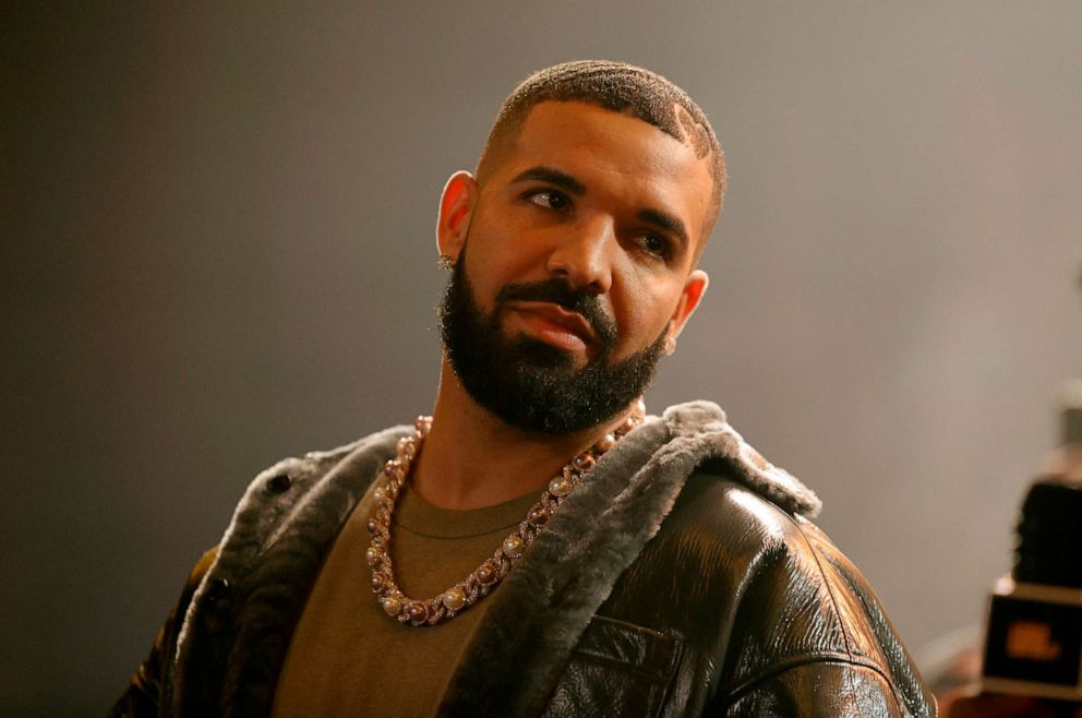 PHOTO: Drake speaks onstage during Drake's Till Death Do Us Part rap battle, Oct. 30, 2021 in Long Beach, California.