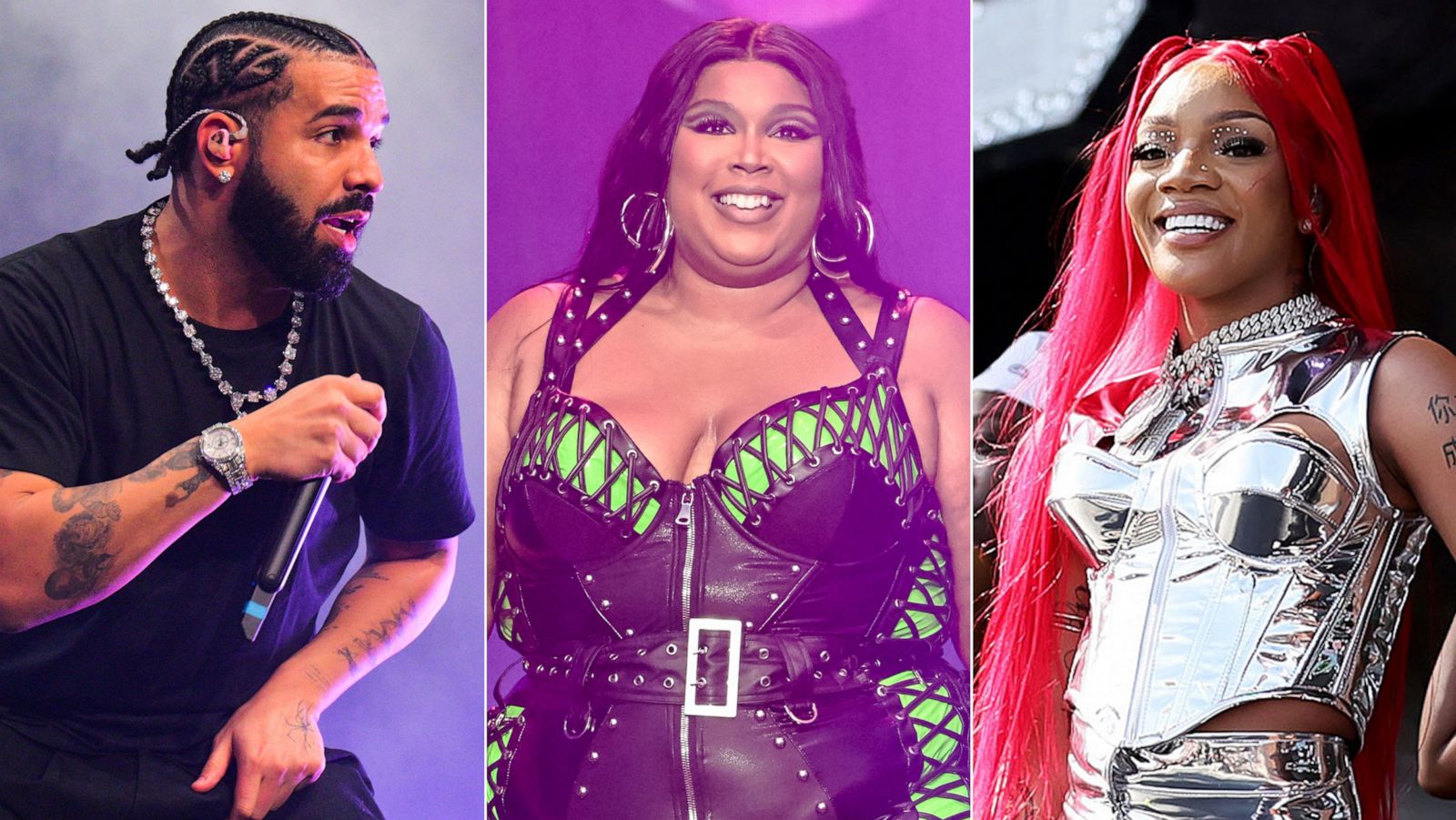 PHOTO: Drake, Lizzo and Glorilla are all nominated for the BET awards.