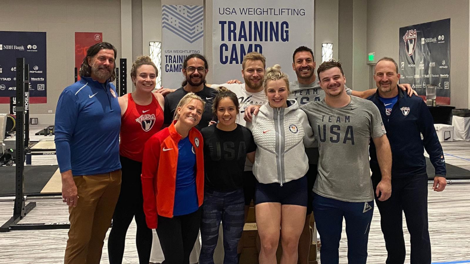 PHOTO: Dr. Jeffrey Durmer poses with the U.S. Weightlifting team.