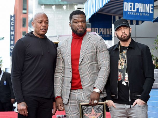 50 Cent gets a star on the Hollywood Walk of Fame with hip hop legends  Eminem & Dr Dre in attendance | Daily Mail Online