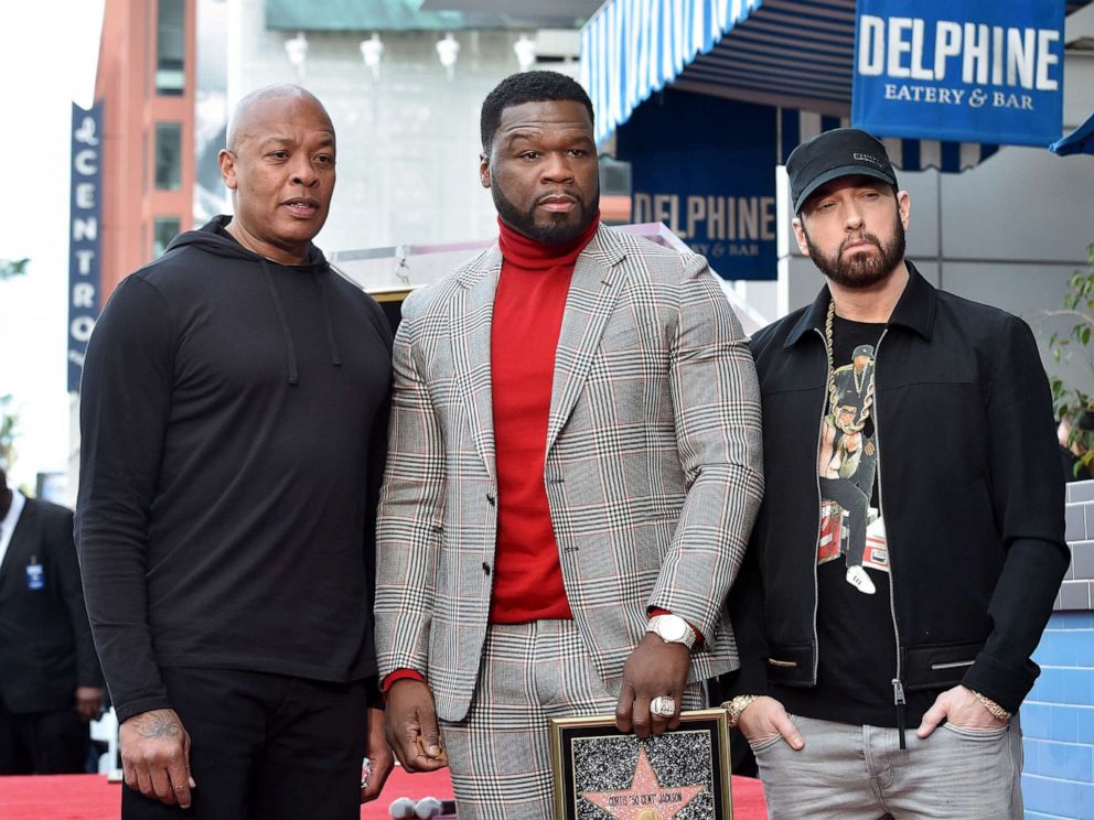 50 Cent has Dr. Dre and Eminem by his side for Hollywood Walk of