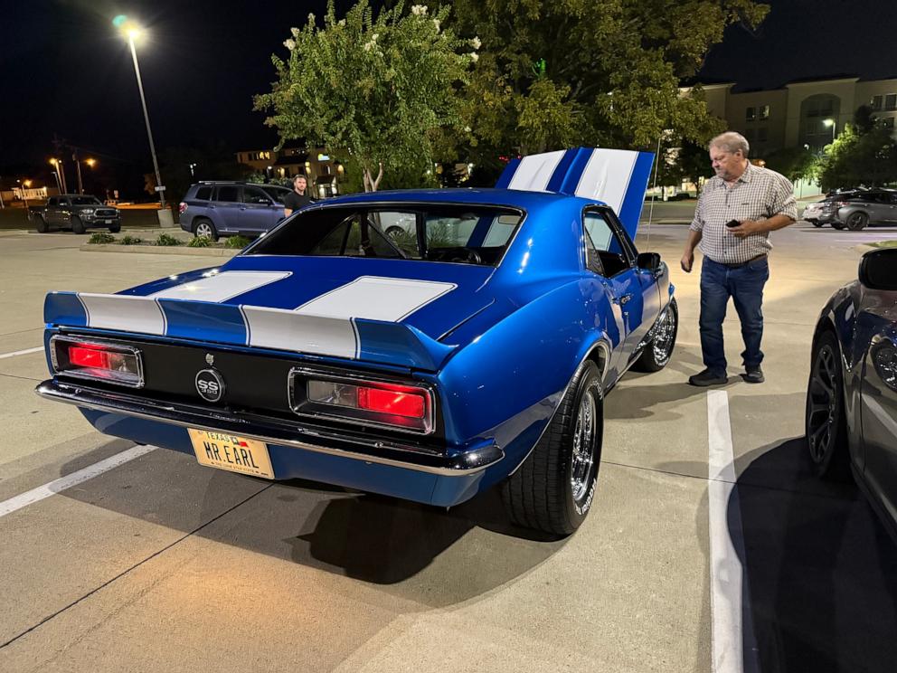 PHOTO: Jared Guynes surprised his dad Earl Guynes on his 65th birthday with a 1967 Chevrolet Camaro, his dream car that he sold over 40 years ago to support his family.