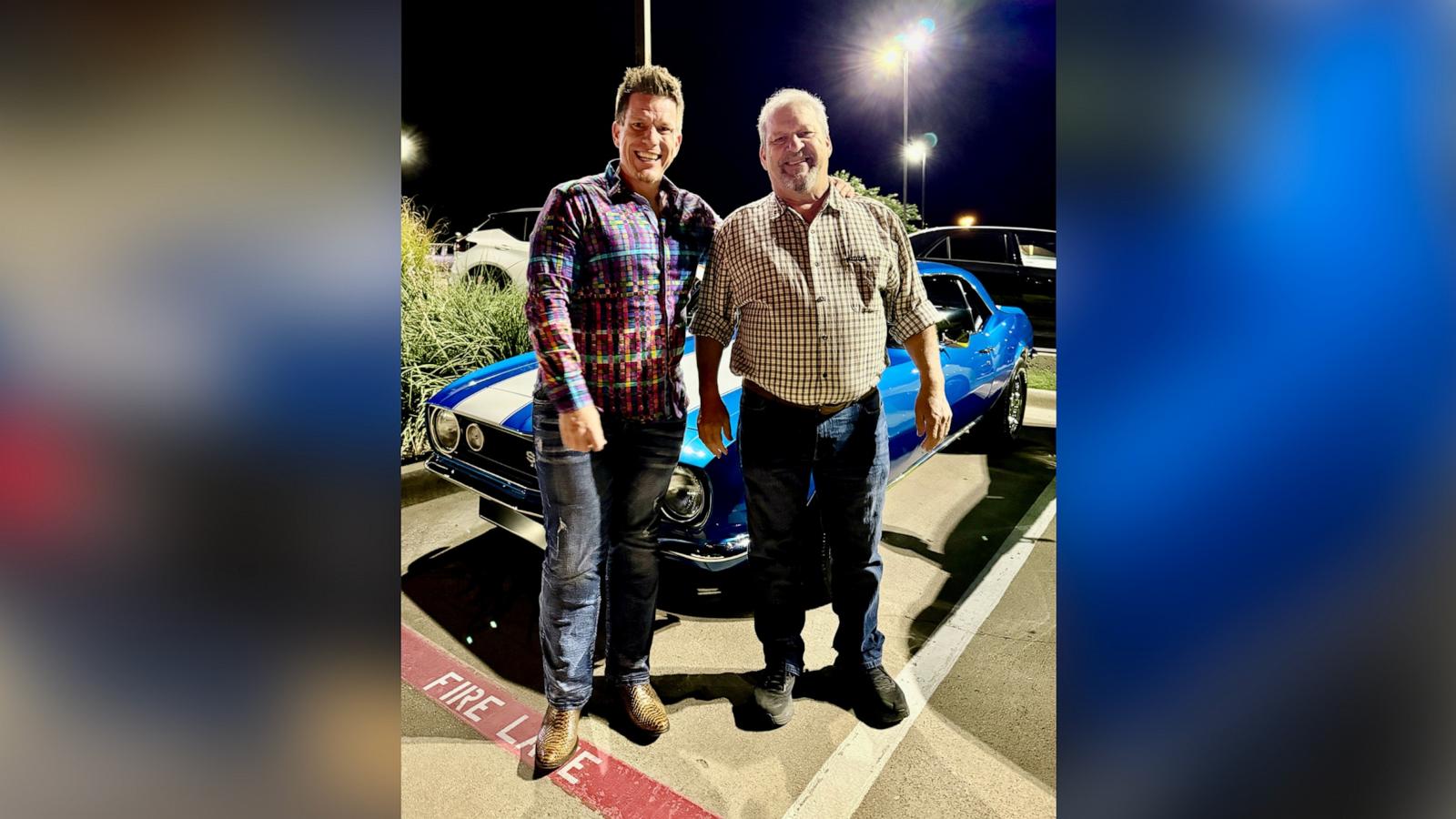 PHOTO: Jared Guynes surprised his dad Earl Guynes on his 65th birthday with a 1967 Chevrolet Camaro, his dream car that he sold over 40 years ago to support his family.